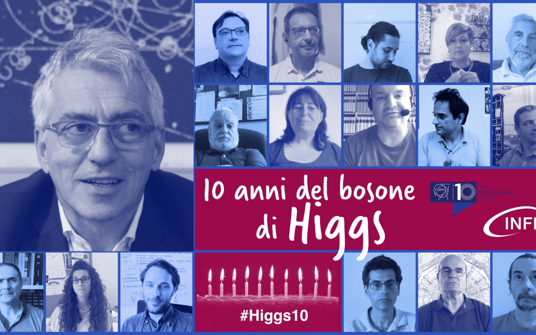 Frame dal video dedicato ai 10 anni della scoperta del bosone di Higss raccontata da persone dell'INFN