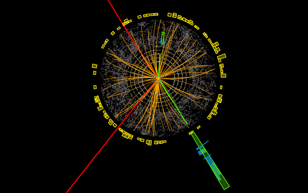 Il bosone di Higgs prodotto in una collisione di LHC e osservato dall'esperimento ATLAS